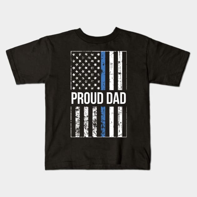 Proud Dad of a Police Officer Kids T-Shirt by Contentarama